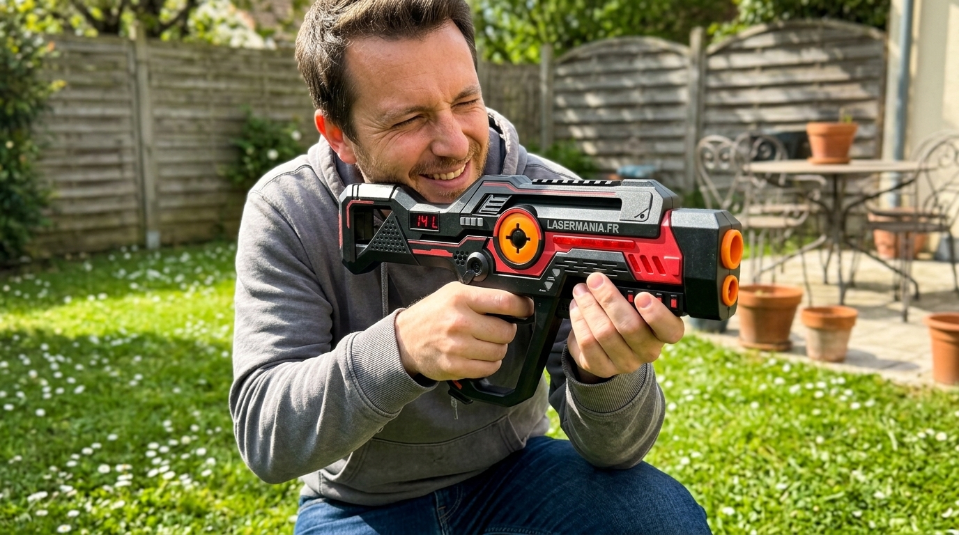 Pistolet laser game professionnel avec écran LED de munitions et double lentille infrarouge